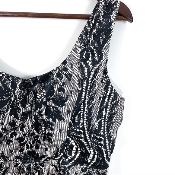 Nine West Lace Print Sleeves Midi Dress - Picture 3 of 7